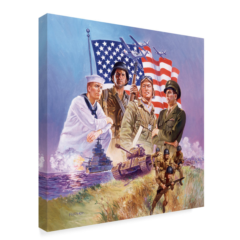 'The Armed Forces' Oil Painting Print on Wrapped Canvas 'The Armed Forces' Oil Painting Print on Wrapped Canvas